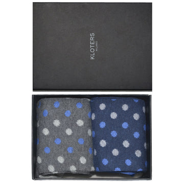 Grey and Blue Polka Dots Socks Pack - kloters