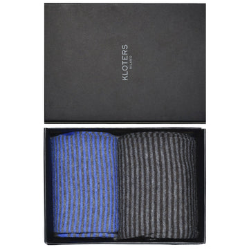 Light Blue and Grey Striped Socks Pack - kloters