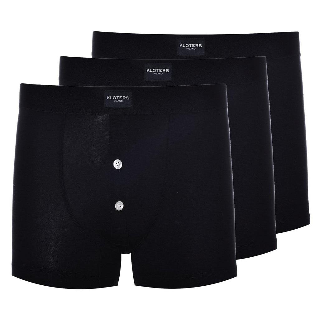 3 Black Boxer Briefs with Buttons Pack - kloters