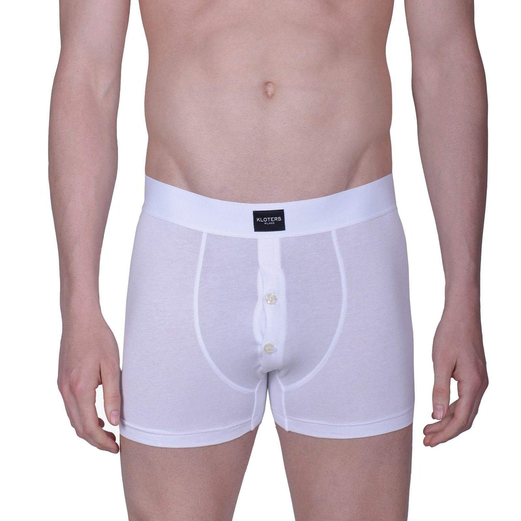 Boxer Briefs - 3 White Boxer Briefs With Buttons Pack