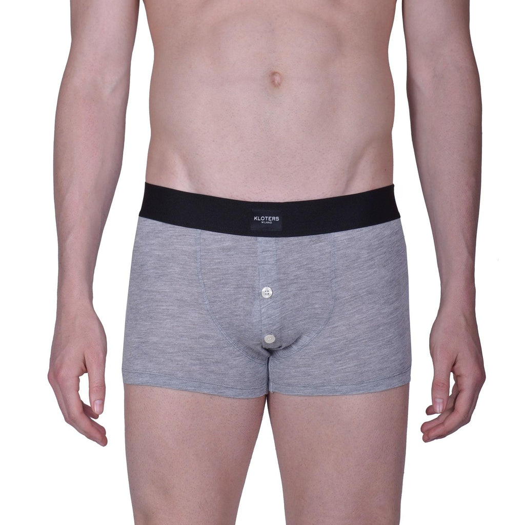 Boxer Briefs - Heather Grey Boxer Briefs With Buttons
