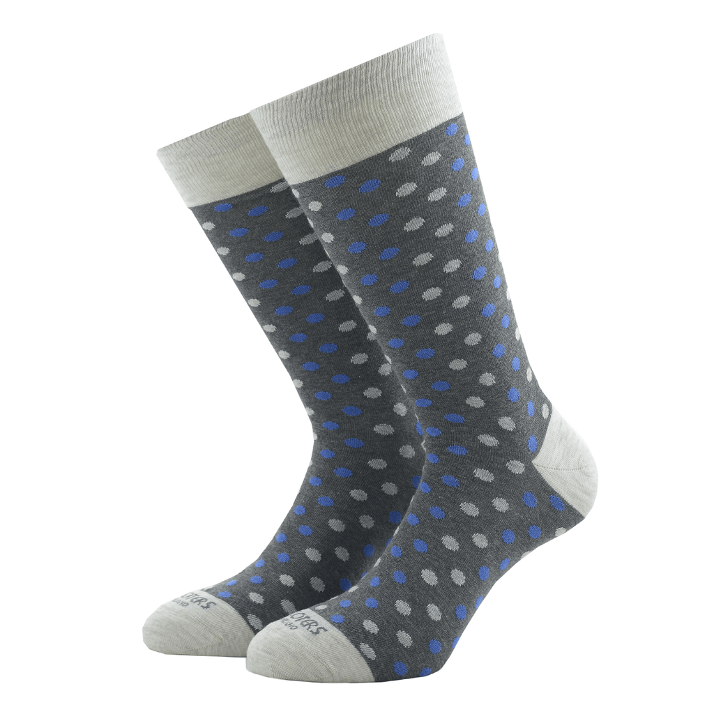 Grey and Blue Polka Dots Socks Pack - kloters