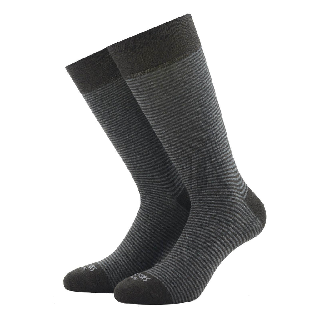Dark Grey and Brown Striped Socks - kloters