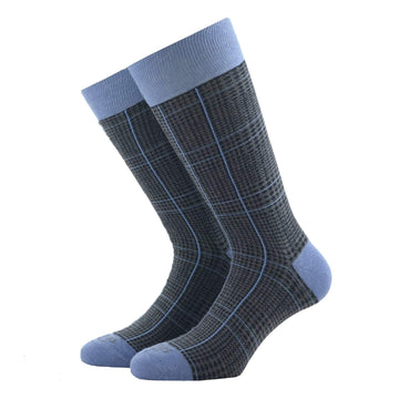 Light Blue Glencheck Socks - kloters