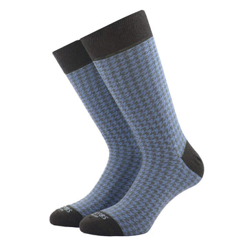 Light Blue Houndstooth Socks - kloters