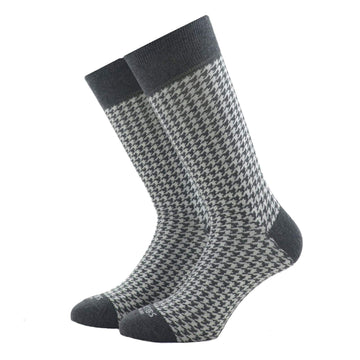 Pearl Grey Houndstooth Socks - kloters